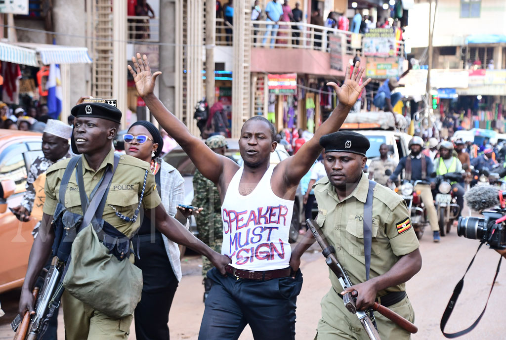 UGANDANS PROTEST AGAINST CORRUPTION IN PARLIAMENT, POLICE AND UPDF ARRESTS ENSUE